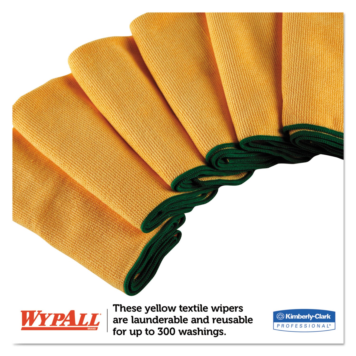 Wypall Microfiber Cloths - General Purpose - 15.75" Length x 15.75" Width - Eco-friendly, Absorbent, Durable, Launderable, Washable - Yellow - 6/Pack - 4 / Carton