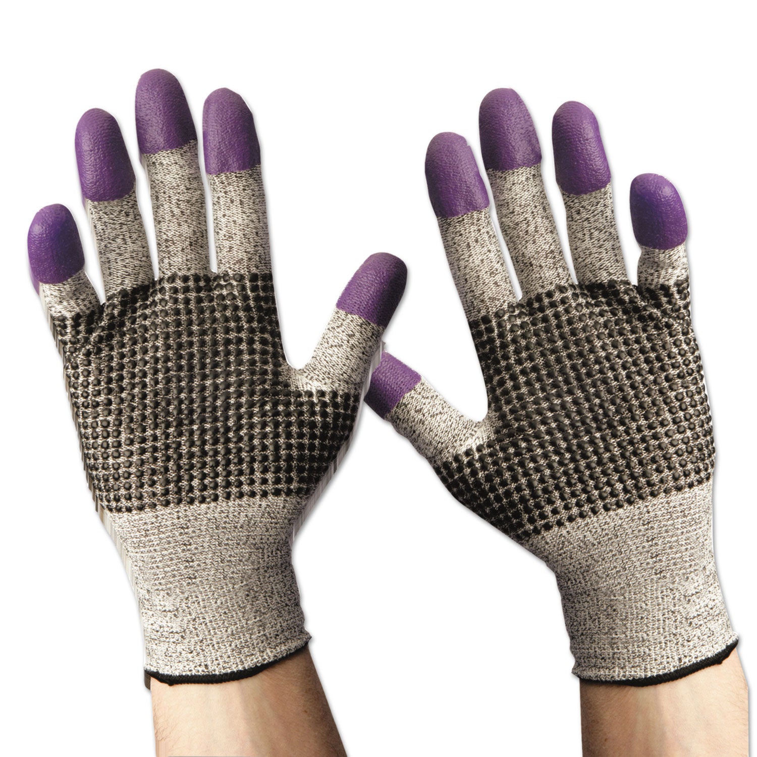 G60 Purple Nitrile Gloves, 230 mm Length, Medium/Size 8, Black/White, 12 Pairs/Carton