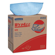 Wypall PowerClean X70 Medium Duty Cloths - Pop-Up Box - 16.80" Length x 9.10" Width - Recommended For: Oil Remover, Grime Remover - Durable, Absorbent, Reusable, Heavy Duty - Blue - 100/Box - 1 Carton
