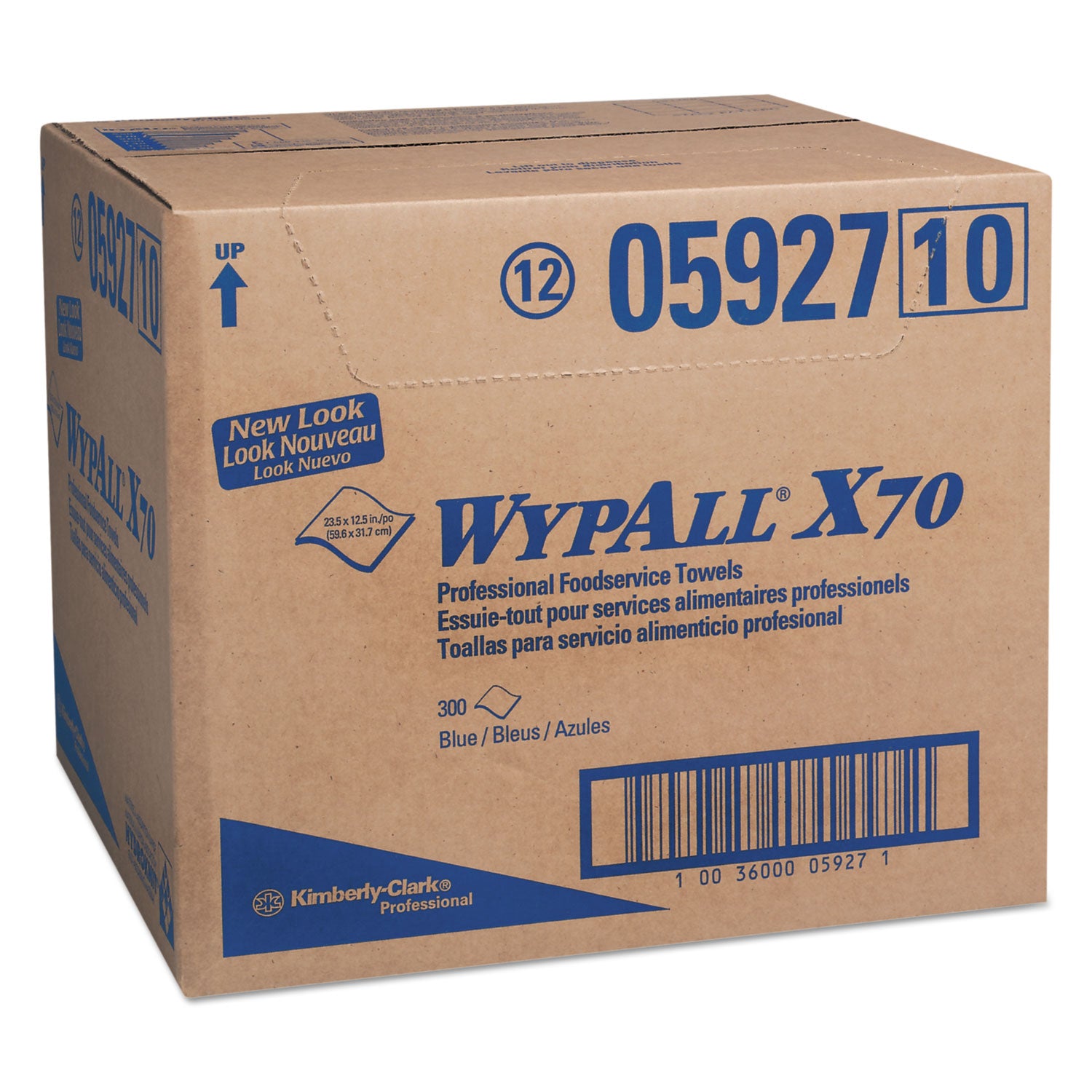 Quarter-fold - 12.50" Width x 23.50" Length - Blue - Hydroknit - 300 / Carton