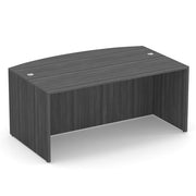 OfficeSource Laminate 71"W Bow Front Desk Shell - Coastal Gray