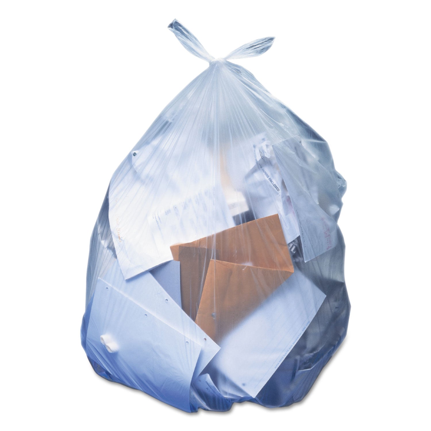Linear Low-Density Can Liners, 33 Gal, 0.65 Mil, 30" X 39", Clear, 250/carton
