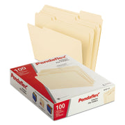 Pendaflex 1/3 Tab Cut Letter Hanging Folder - 8 1/2" x 11" - Top Tab Location - Assorted Tab Position - Manila - 100 / Box