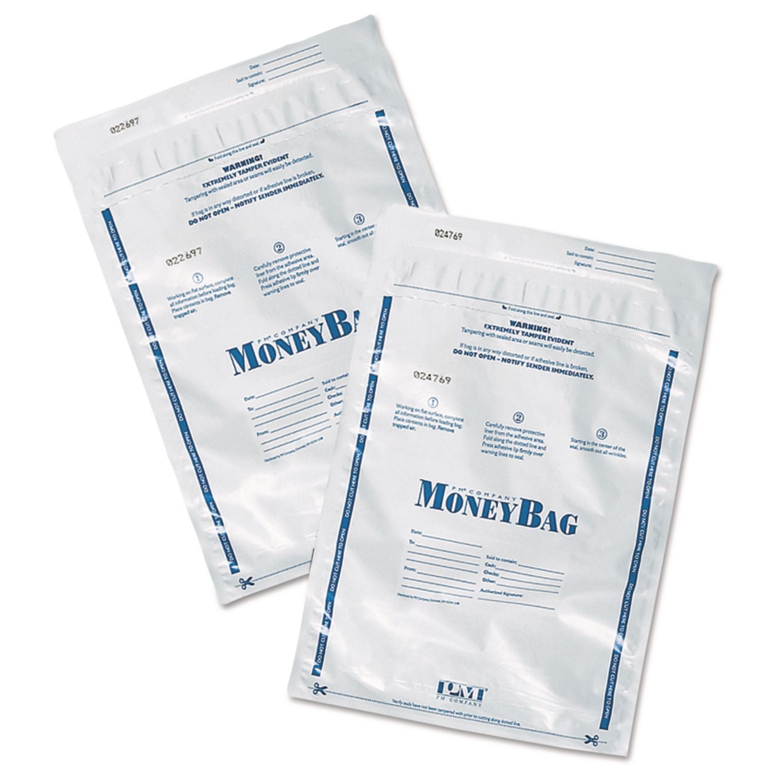 ICONEX SecurIT 9x12 Disposable Deposit Bags - 12" Length x 9" Width - White - Plastic - Money - 100 / Pack