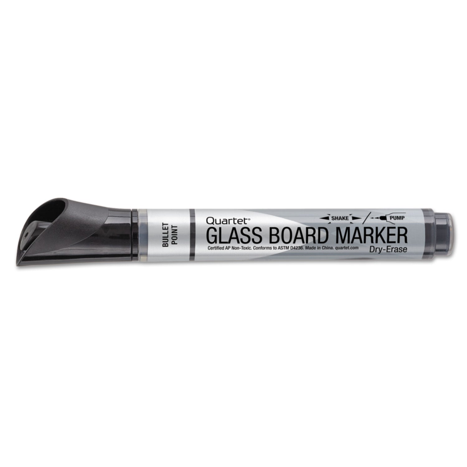 Quartet Premium Dry-Erase Markers for Glass Boards, Bullet Point, Black Ink, 1 Dozen