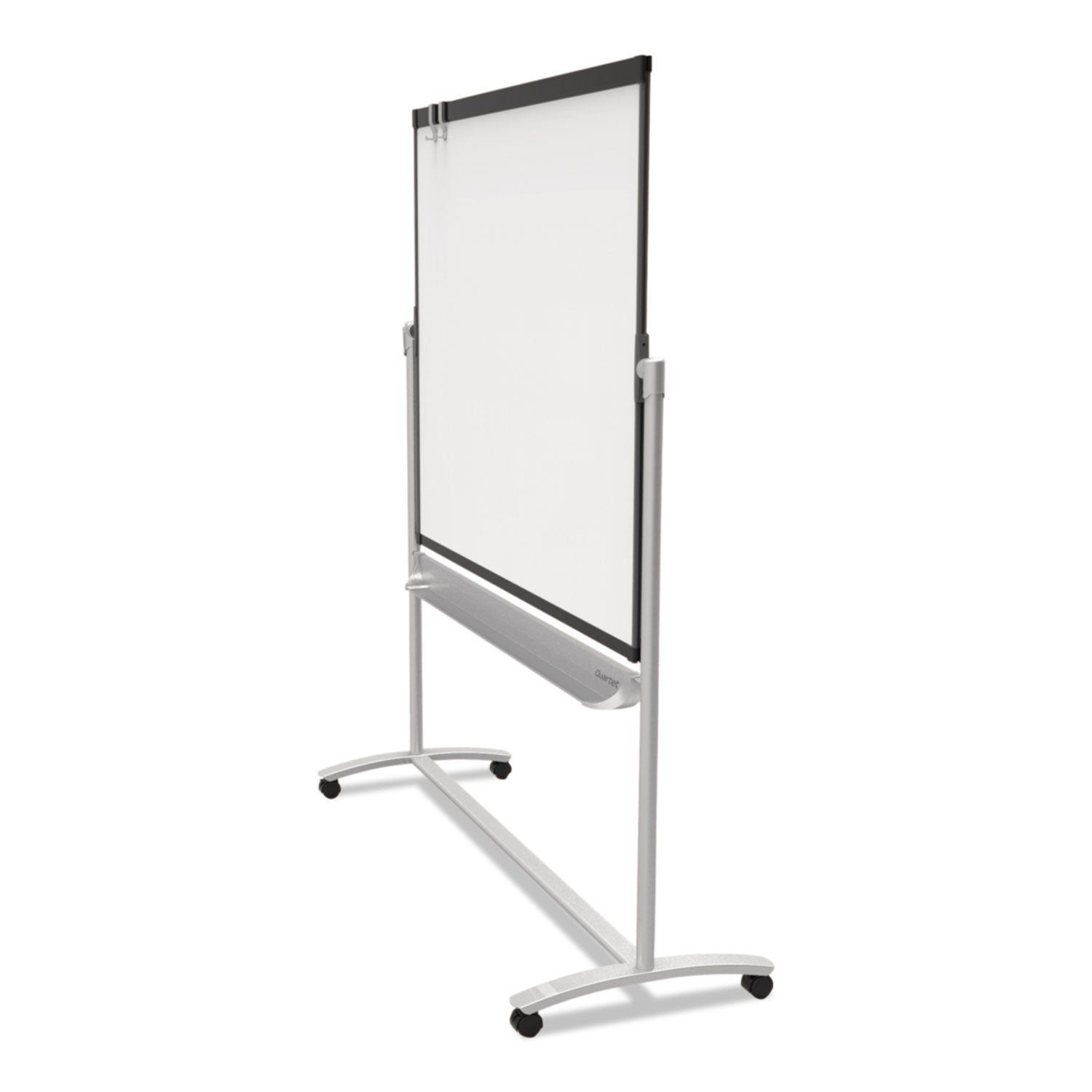 Quartet Prestige 2 Mobile Presentation Easel, 72" x 48", White Painted Steel Surface, Graphite Frame, Magnetic, Reversible, Includes Flip Chart Holder, 1 Each