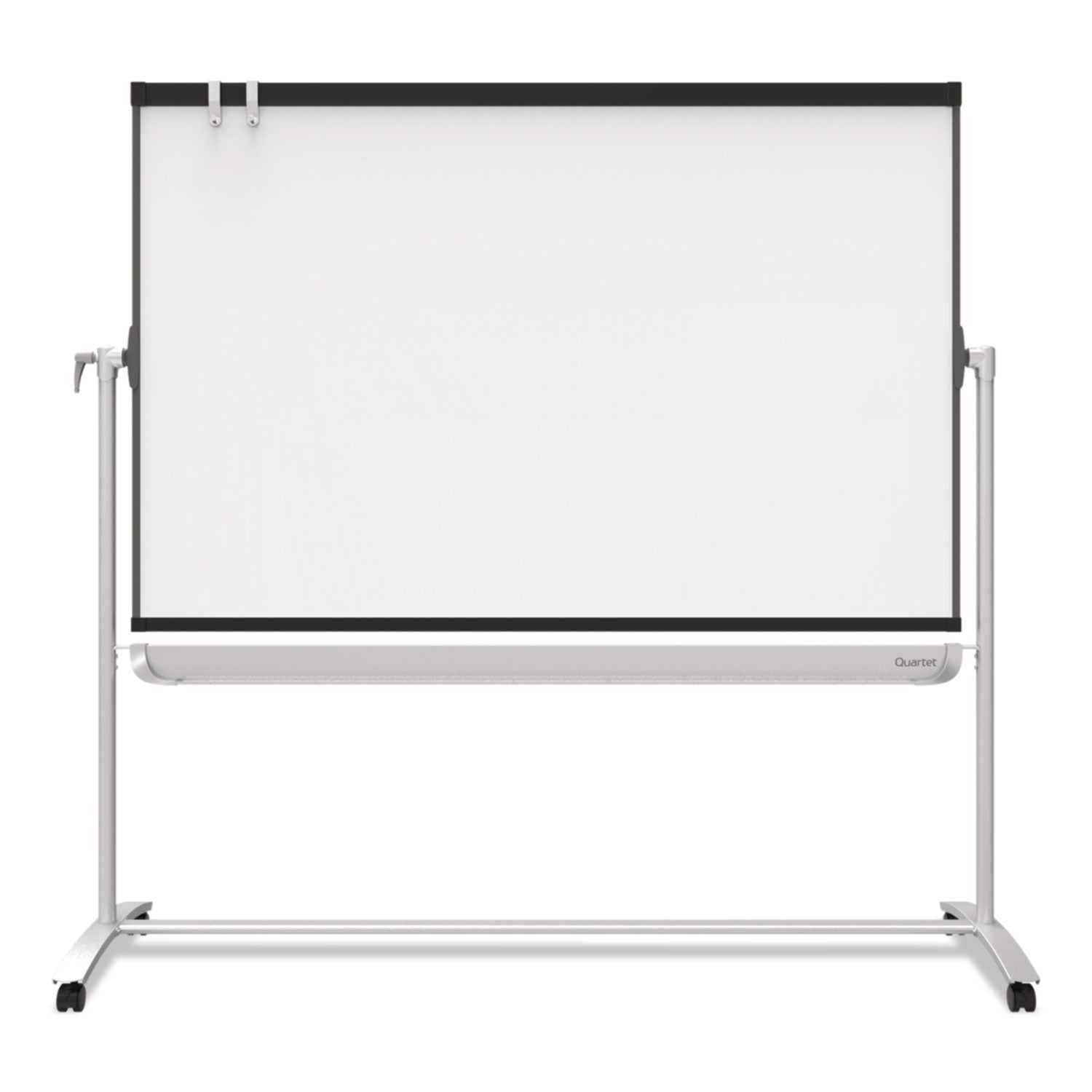 Quartet Prestige 2 Mobile Presentation Easel, 72" x 48", White Painted Steel Surface, Graphite Frame, Magnetic, Reversible, Includes Flip Chart Holder, 1 Each