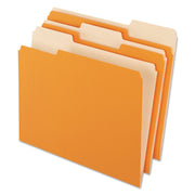 Pendaflex 1/3 Tab Cut Letter Recycled Top Tab File Folder - 8 1/2" x 11" - Orange - 10% Recycled - 100 / Box