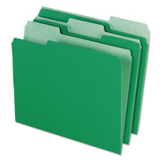 Pendaflex 1/3 Tab Cut Letter Recycled Top Tab File Folder - 8 1/2" x 11" - Top Tab Location - Assorted Tab Position - Green - 10% Recycled - 100 / Box