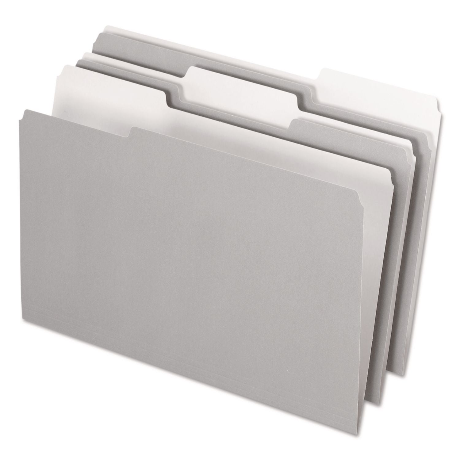 Pendaflex Legal Size 1/3 Tab Cut Top Tab File Folders, 8 1/2" x 14", Internal Pocket, Assorted Tab Position, 11 pt., Gray, Acid-Free, Reversible, 100/Box