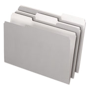 Pendaflex Legal Size 1/3 Tab Cut Top Tab File Folders, 8 1/2" x 14", Internal Pocket, Assorted Tab Position, 11 pt., Gray, Acid-Free, Reversible, 100/Box