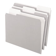 Pendaflex 1/3 Tab Cut Letter Recycled Top Tab File Folder - 8 1/2" x 11" - Gray - 10% Recycled - 100 / Box