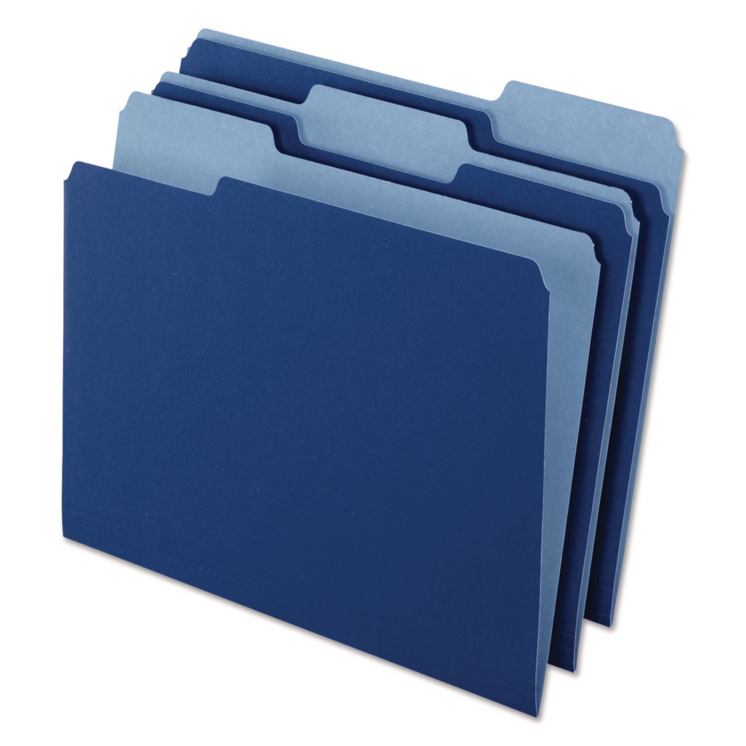 Pendaflex 1/3 Tab Cut Letter Recycled Top Tab File Folder - 8 1/2" x 11" - Navy Blue - 10% Recycled - 100 / Box