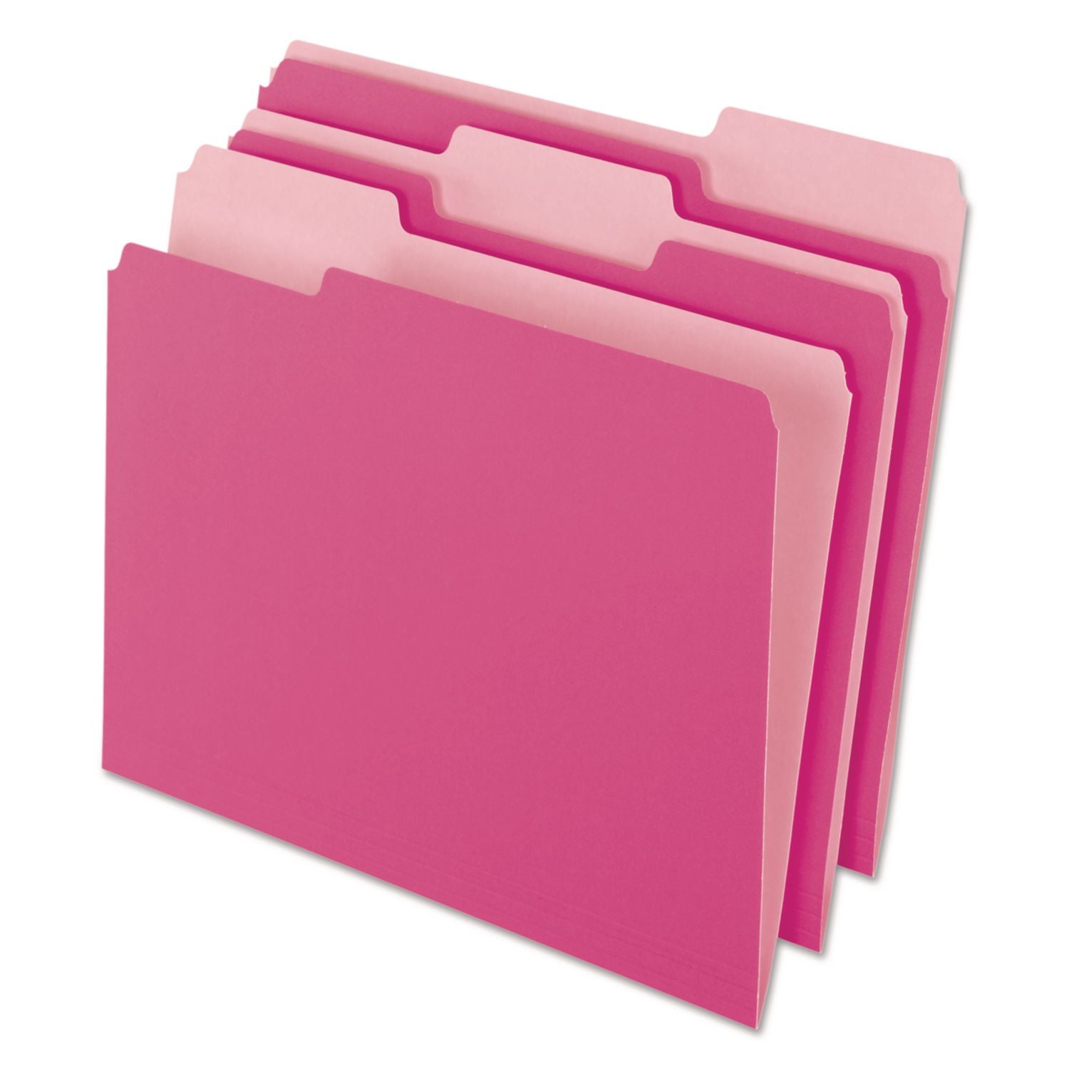 Pendaflex 1/3 Tab Cut Letter Top Tab File Folder - 8 1/2" x 11" - Pink - 100 / Box