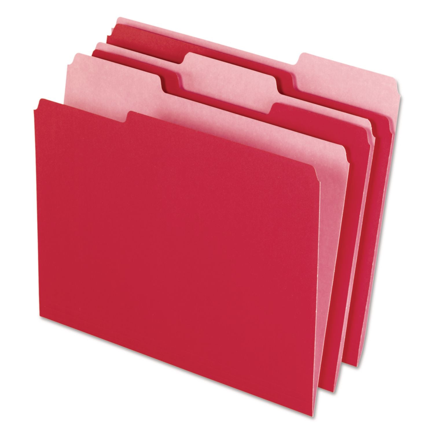 Pendaflex 1/3 Tab Cut Letter Recycled Top Tab File Folder - 8 1/2" x 11" - Red - 10% Recycled - 100 / Box