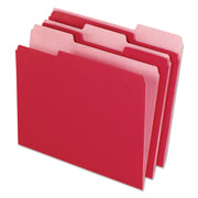 Pendaflex 1/3 Tab Cut Letter Recycled Top Tab File Folder - 8 1/2" x 11" - Red - 10% Recycled - 100 / Box