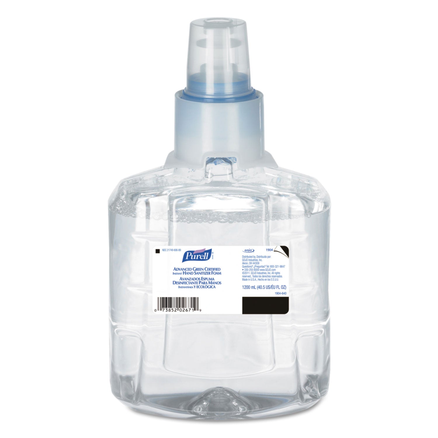 PURELL&reg; Hand Sanitizer Foam Refill - 1.27 quart - Hand, Skin - Clear - Fragrance-free, Dye-free - 2 / Carton