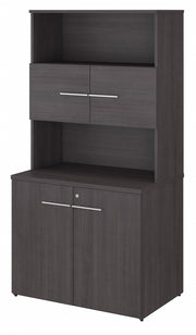 Bush Business Furniture Office 500 36W Tall Storage Cabinet with Doors and Shelves in Storm Gray - 35.67" Width x 23.35" Depth x 70.09" Height