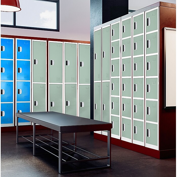 72" H x 12" W  6-Tier Steel Storage Locker with Digital Lock, Misty Green