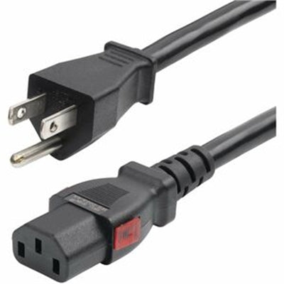 12ft 3.6m Heavy Duty Power Cord, NEMA 5-15P to Locking C13 AC Power Cable, 15A 125V, 14AWG,