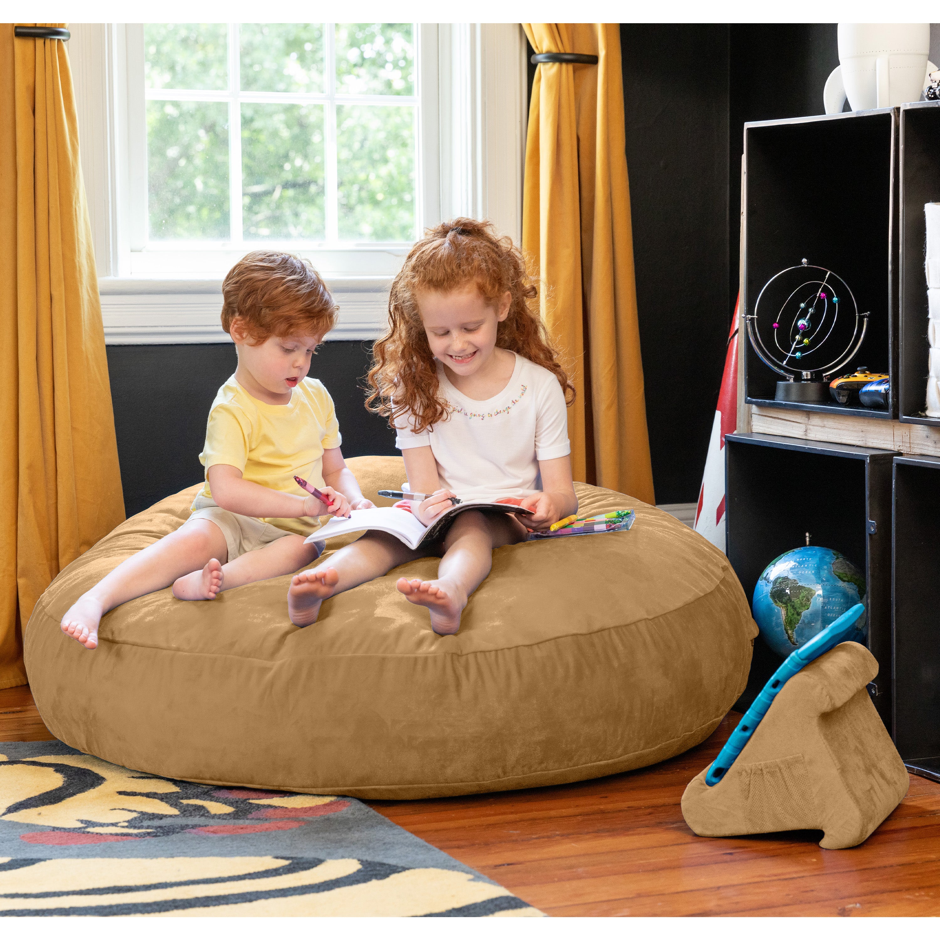 Jaxx Cocoon 4 Foot Bean Bag Chair and Crash Pad, Camel