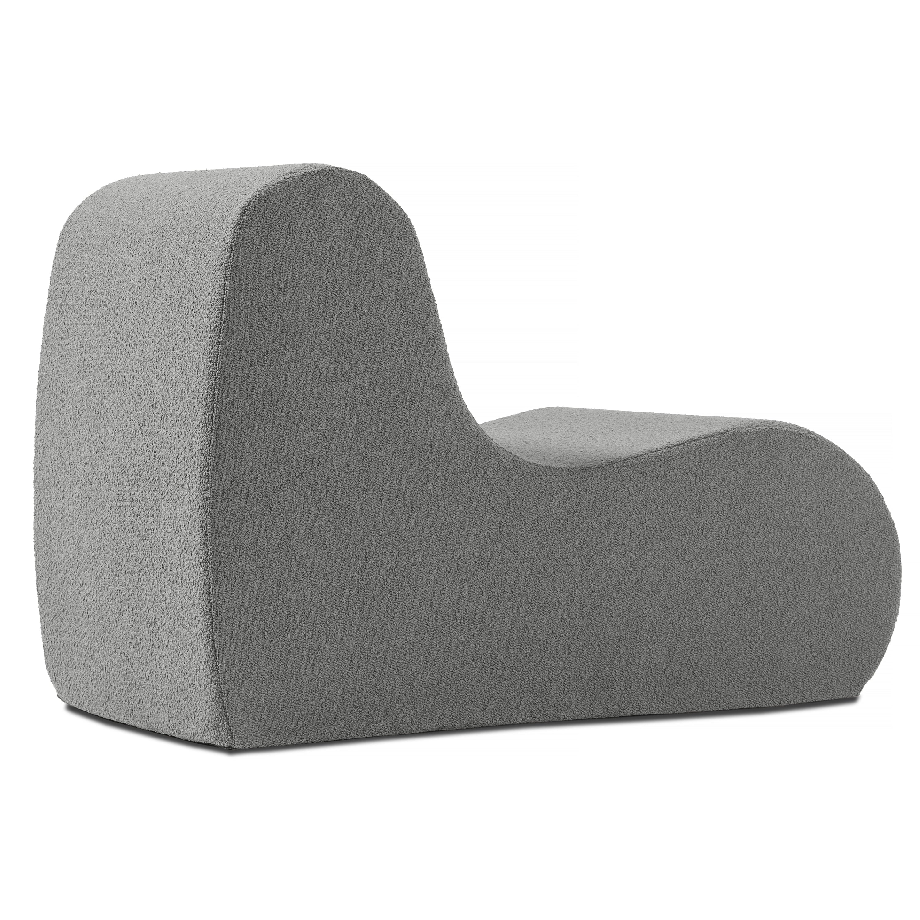 Jaxx Uptown Modern Armless Accent Chair, Boucle Dark Grey