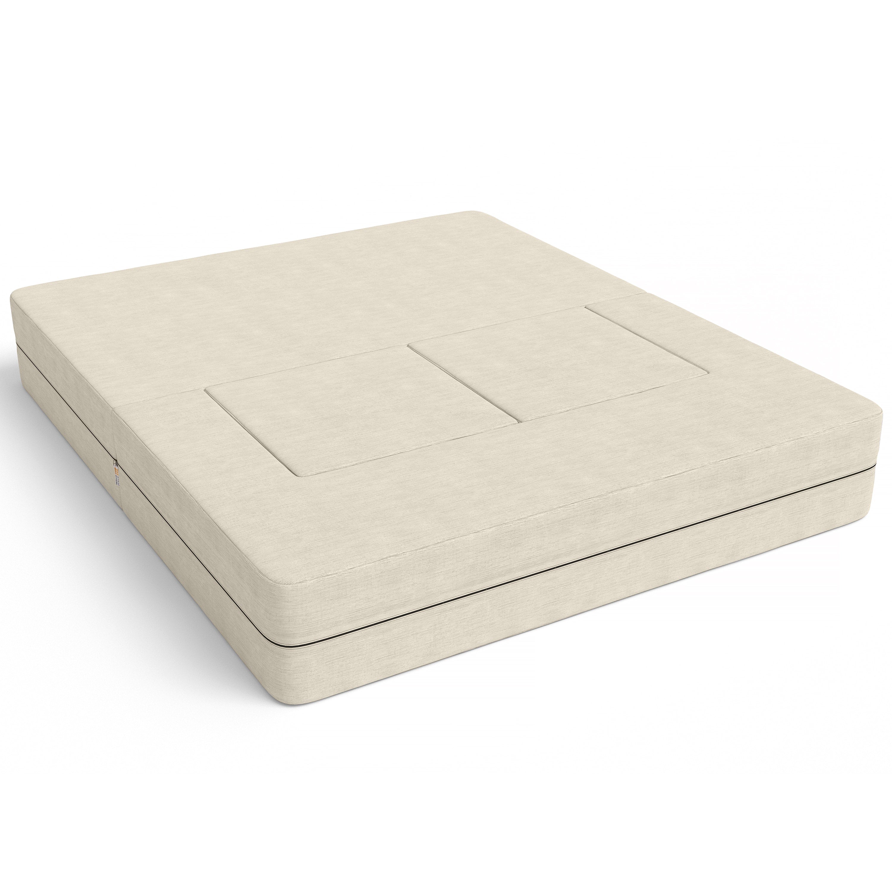 Jaxx Zipline Convertible Sleeper Loveseat & Ottomans, Textured Microvelvet - Dove Grey