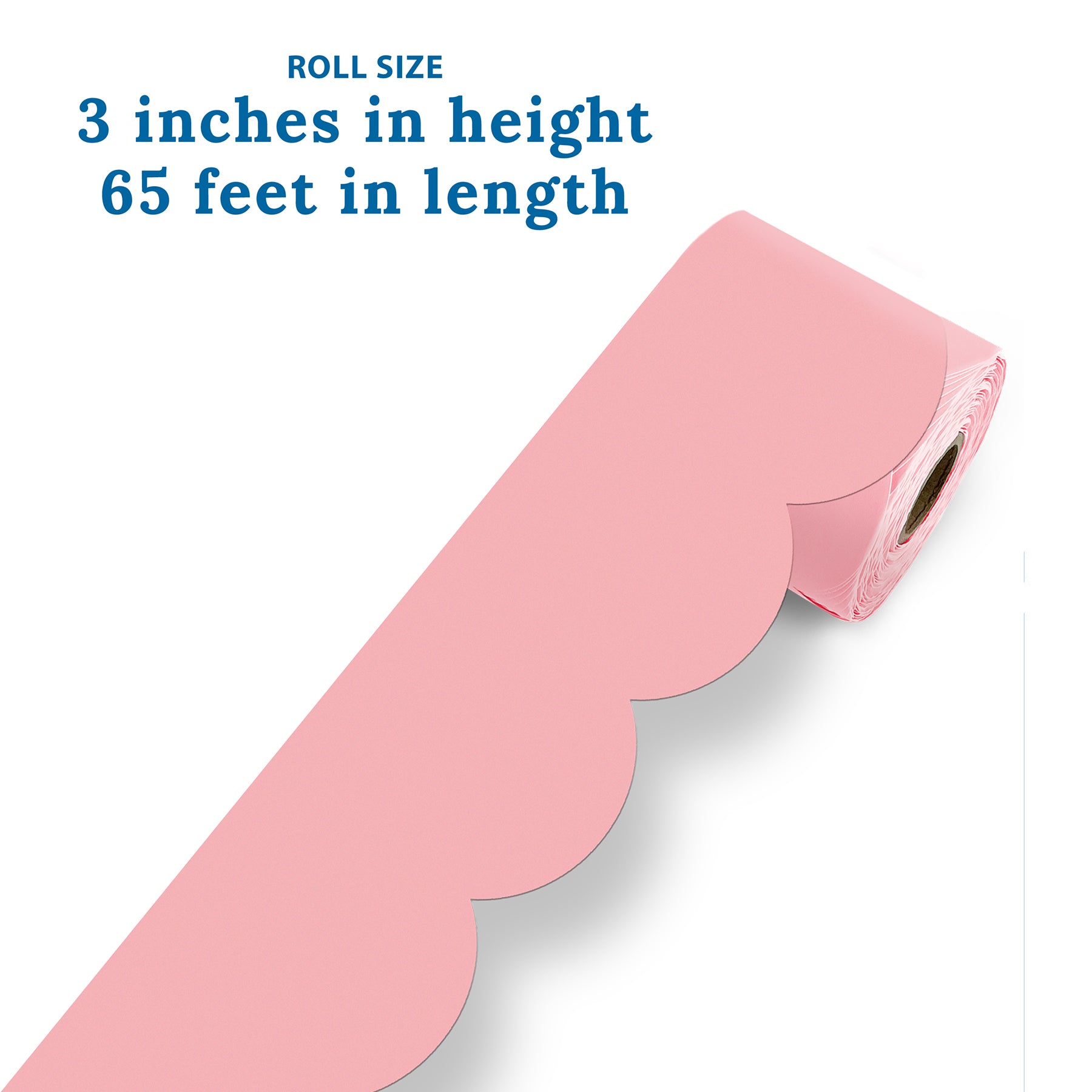 Rolled Scalloped Bulletin Board Border, Dusty Rose, 65 Feet