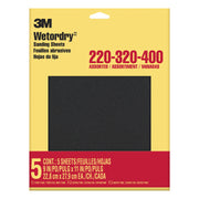Wetordry™ Sandpaper, 220, 320, 400 Grit Assortment, 9" x 11", 5 Sheets