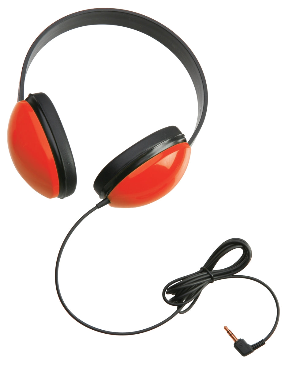 Listening First Stereo Headphone with 2-layered Cut and Chew Resistant Cord, Red