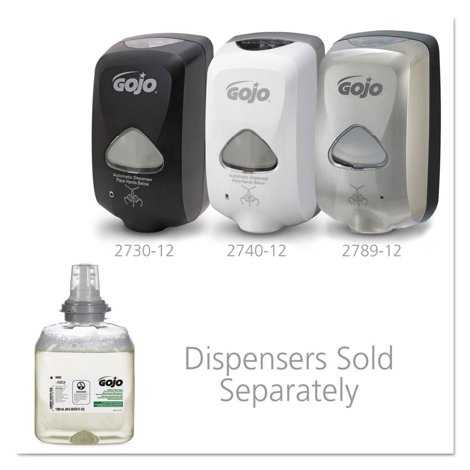 Gojo&reg; TFX Dispenser Green Certified Foam Hand Cleaner - 1.27 quart - Hand - Green - Bio-based - 2 / Carton