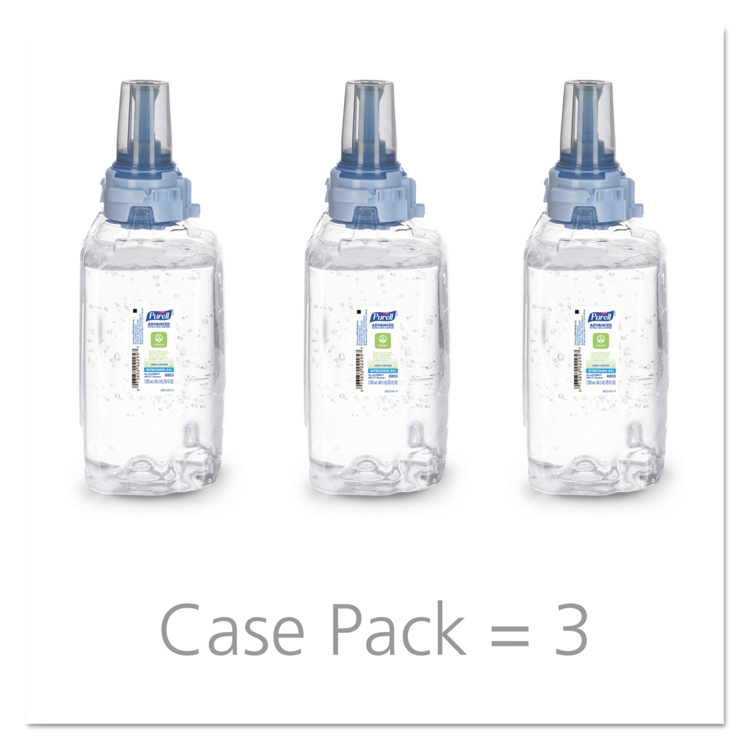 PURELL&reg; Hand Sanitizer Gel Refill - Fragrance-free Scent - 1.27 quart - Push Pump Dispenser - Kill Germs - Skin, Hand - Clear - Dye-free, Fragrance-free, Durable - 3 / Carton