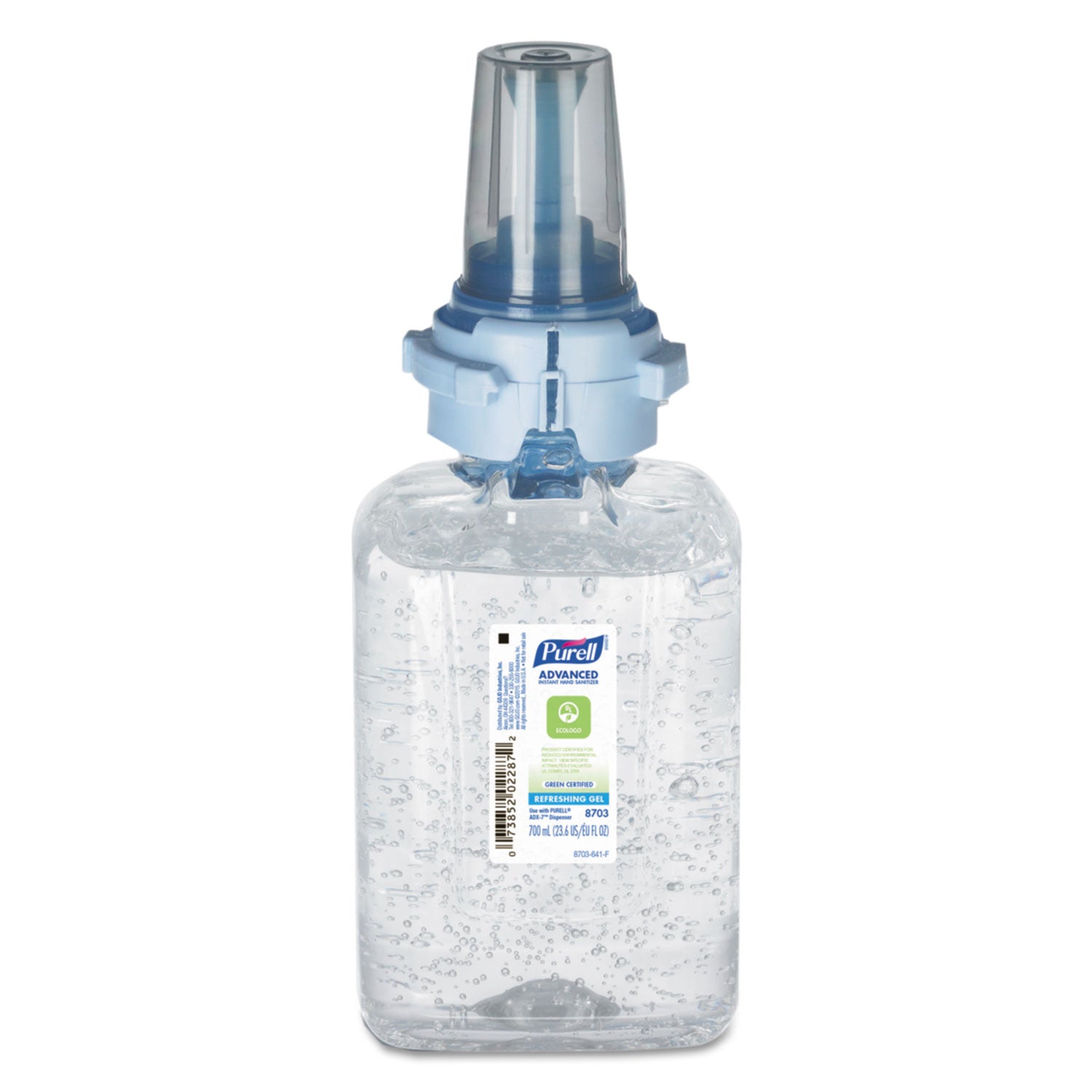PURELL Hand Sanitizer Gel Refill, Fragrance-Free, 23.67 fl oz, Push Pump, Clear, Bio-based, 4/Carton