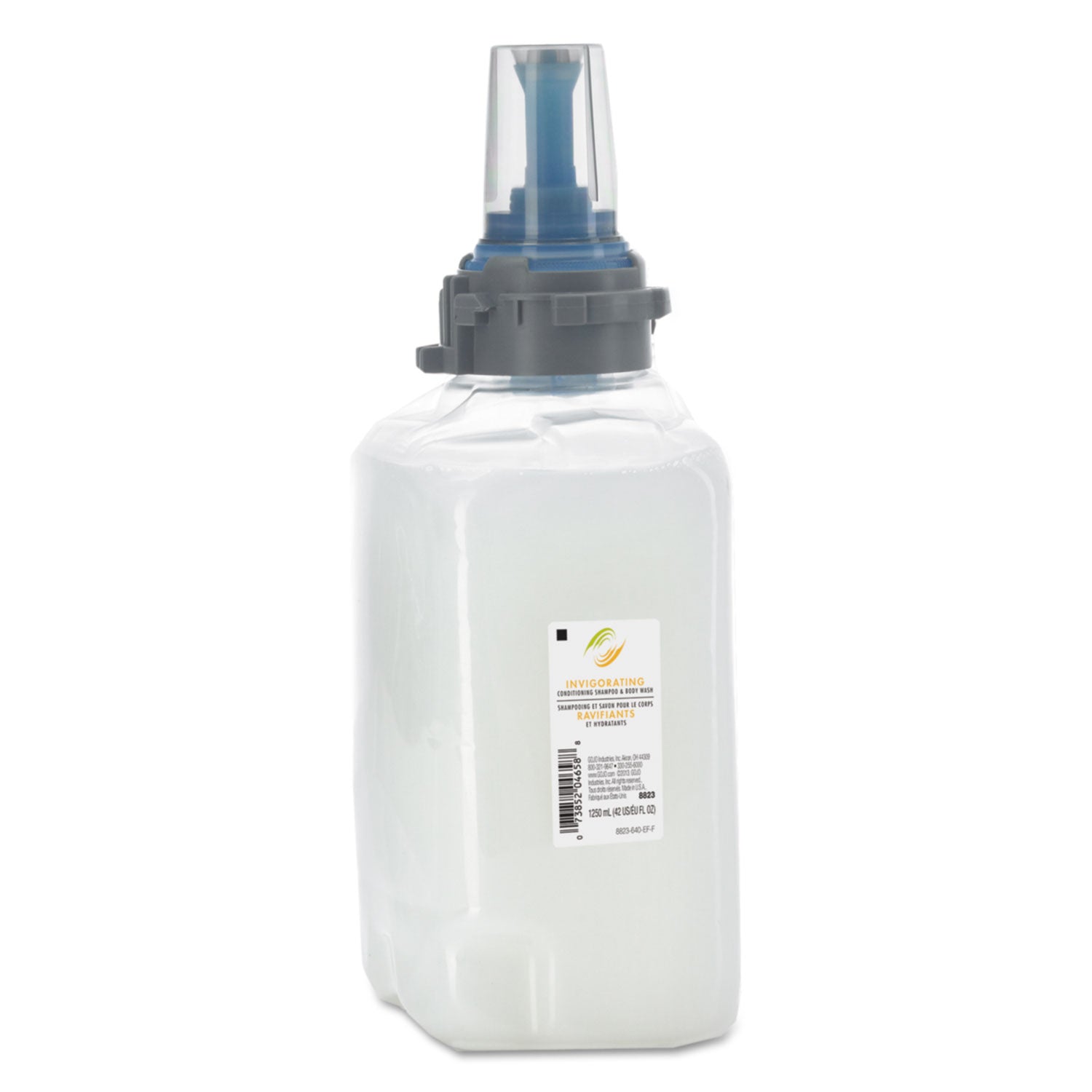 Gojo ADX-12 Invigorating Conditioning Shampoo, 42.3 fl oz (1250 mL), White/Yellow, 1 Each
