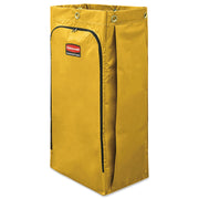 34 gal Capacity - 16.80" Length x 10.50" Width - Zipper Closure - Yellow - Vinyl - Janitorial Cart - 1 Each