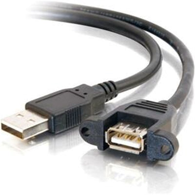 C2G 1.5ft Panel-Mount USB 2.0 a Male to a Female Cable
