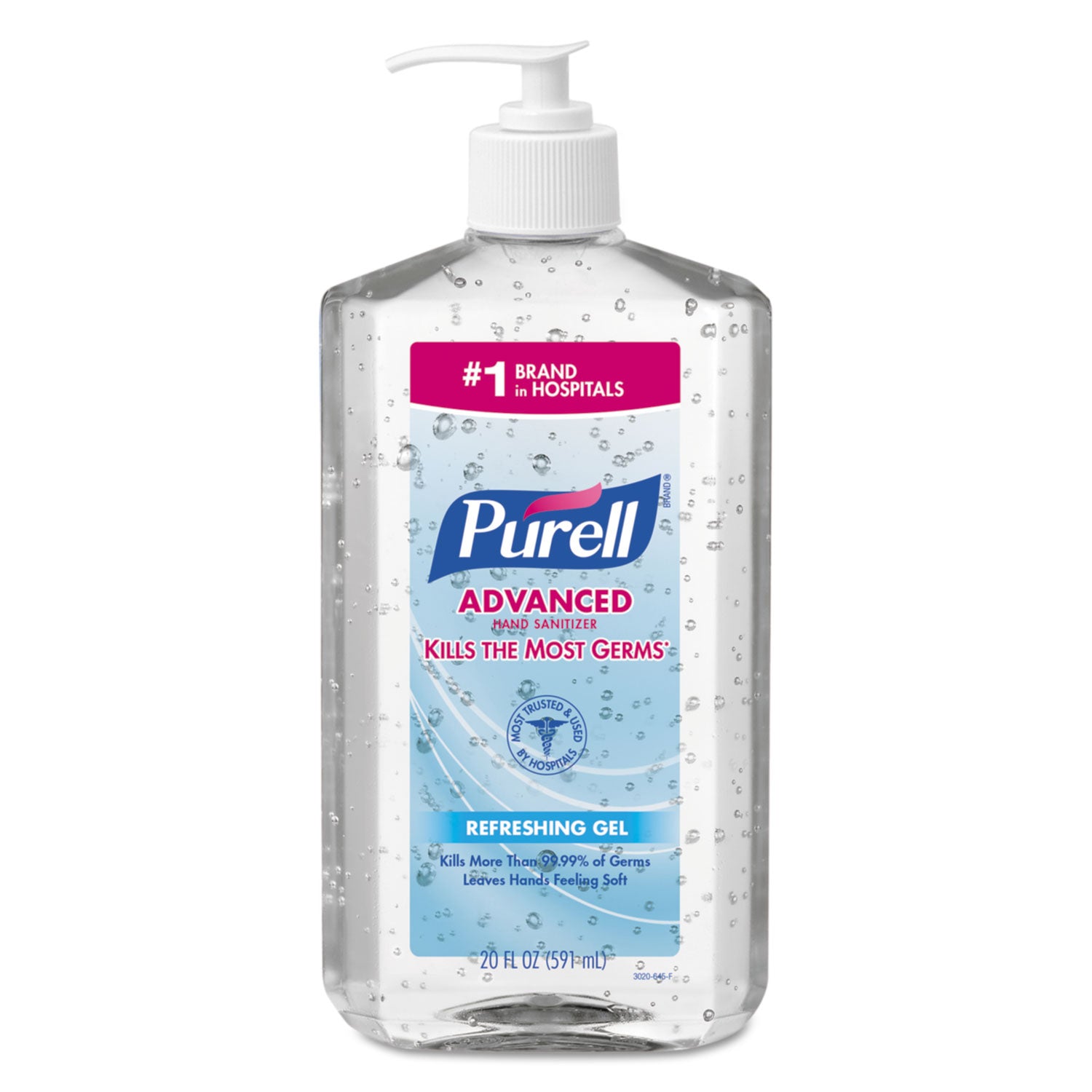 PURELL&reg; Advanced Hand Sanitizer - Clean Scent - 20 fl oz - Pump Bottle Dispenser - Kill Germs - Hand, Skin - Moisturizing - Clear - Triclosan-free, Paraben-free, Phthalate-free - 1 Each