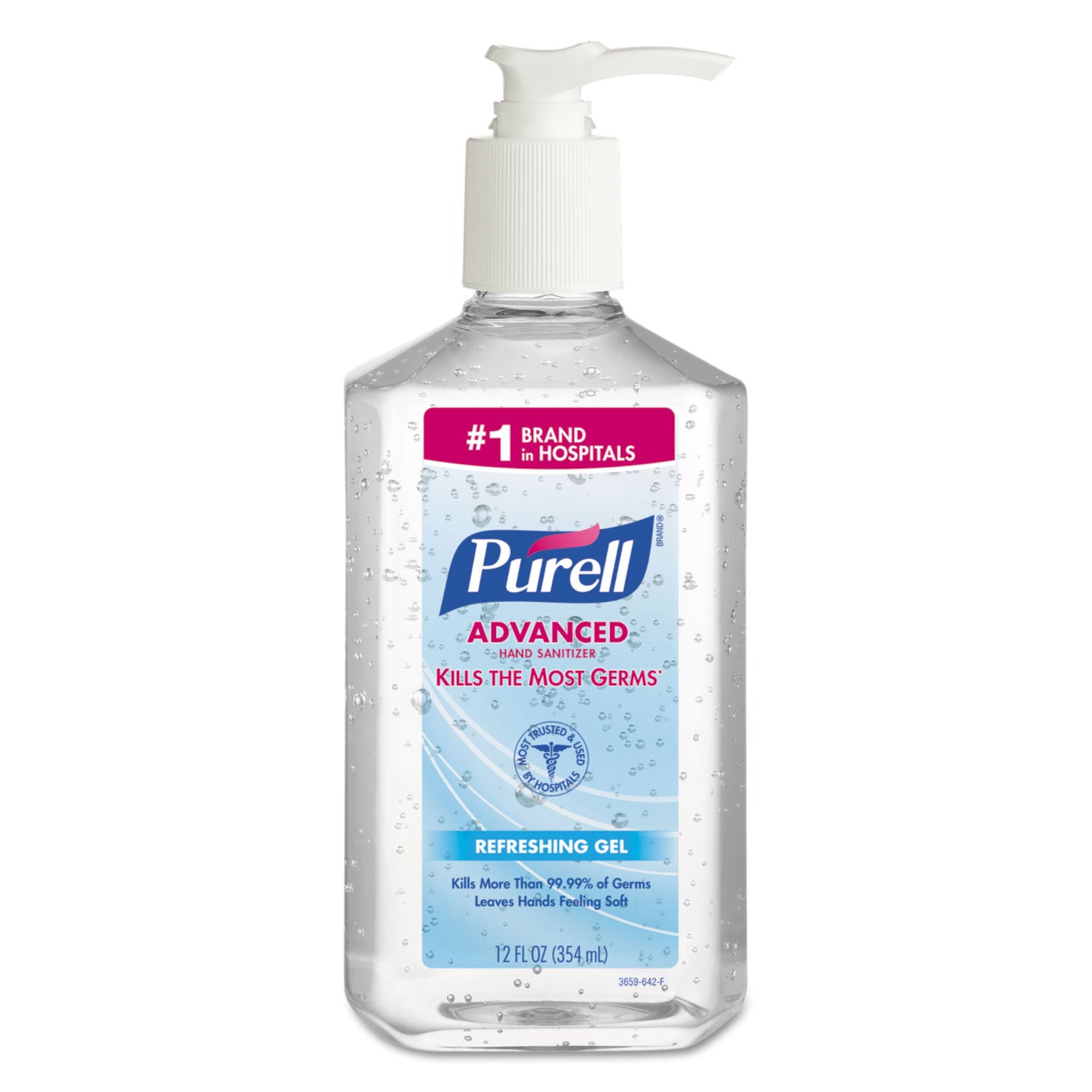 PURELL&reg; Hand Sanitizer Gel - Clean Scent - 12 fl oz - Pump Bottle Dispenser - Multipurpose - Moisturizing - Clear - Triclosan-free, Paraben-free, Phthalate-free - 12 / Carton