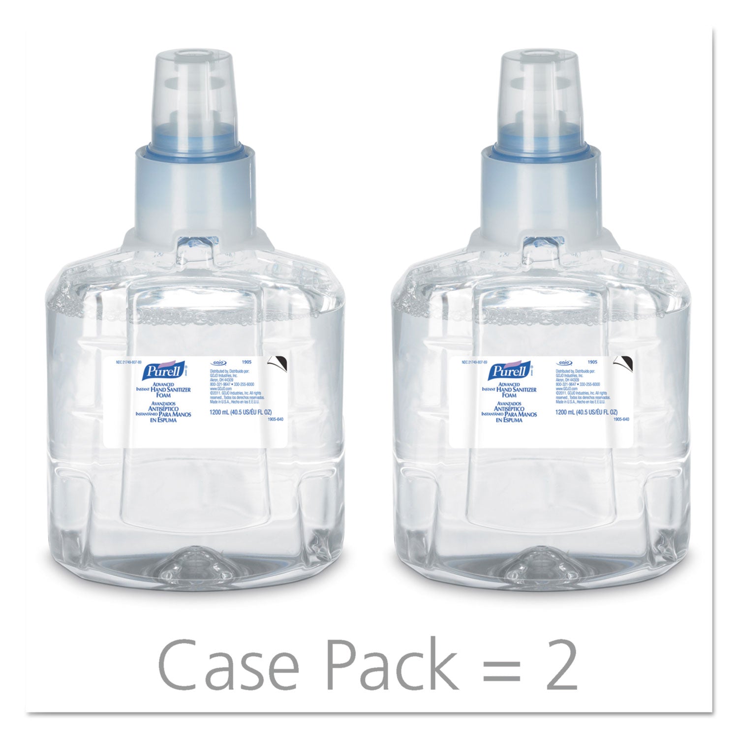PURELL&reg; Hand Sanitizer Foam Refill - Clean Scent - 1.27 quart - Kill Germs - Hand, Skin - Clear - Chemical-free - 2 / Carton