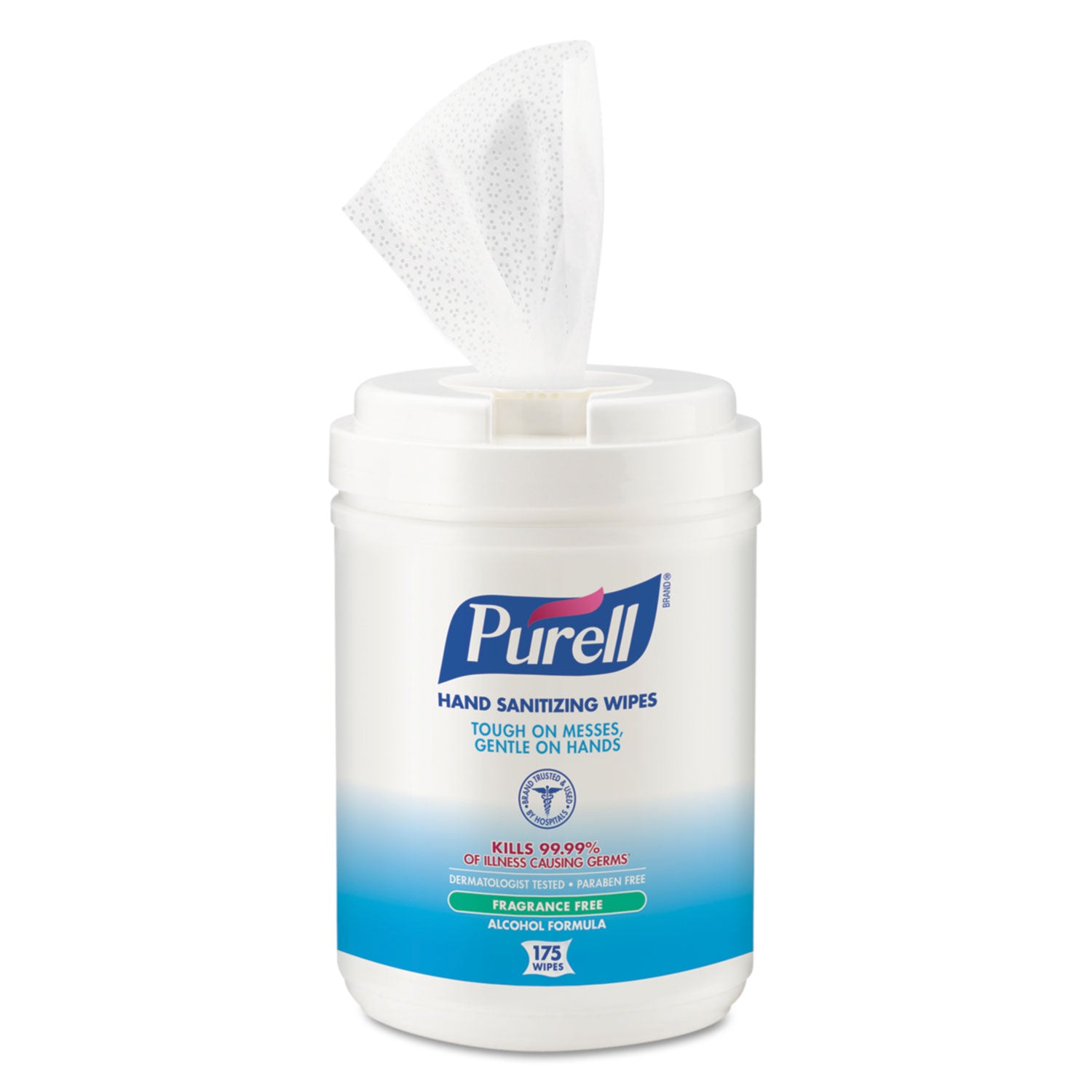 PURELL&reg; Alcohol Hand Sanitizing Wipes - 6" Width x 7" Length - White - 175/Tub - 1 Each
