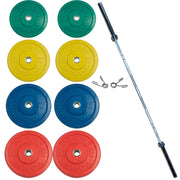 YORK USA Colored 160 kg Training Set (2 x 25, 20, 15, 10 kg). 32110, Pair Spring Collars - Black