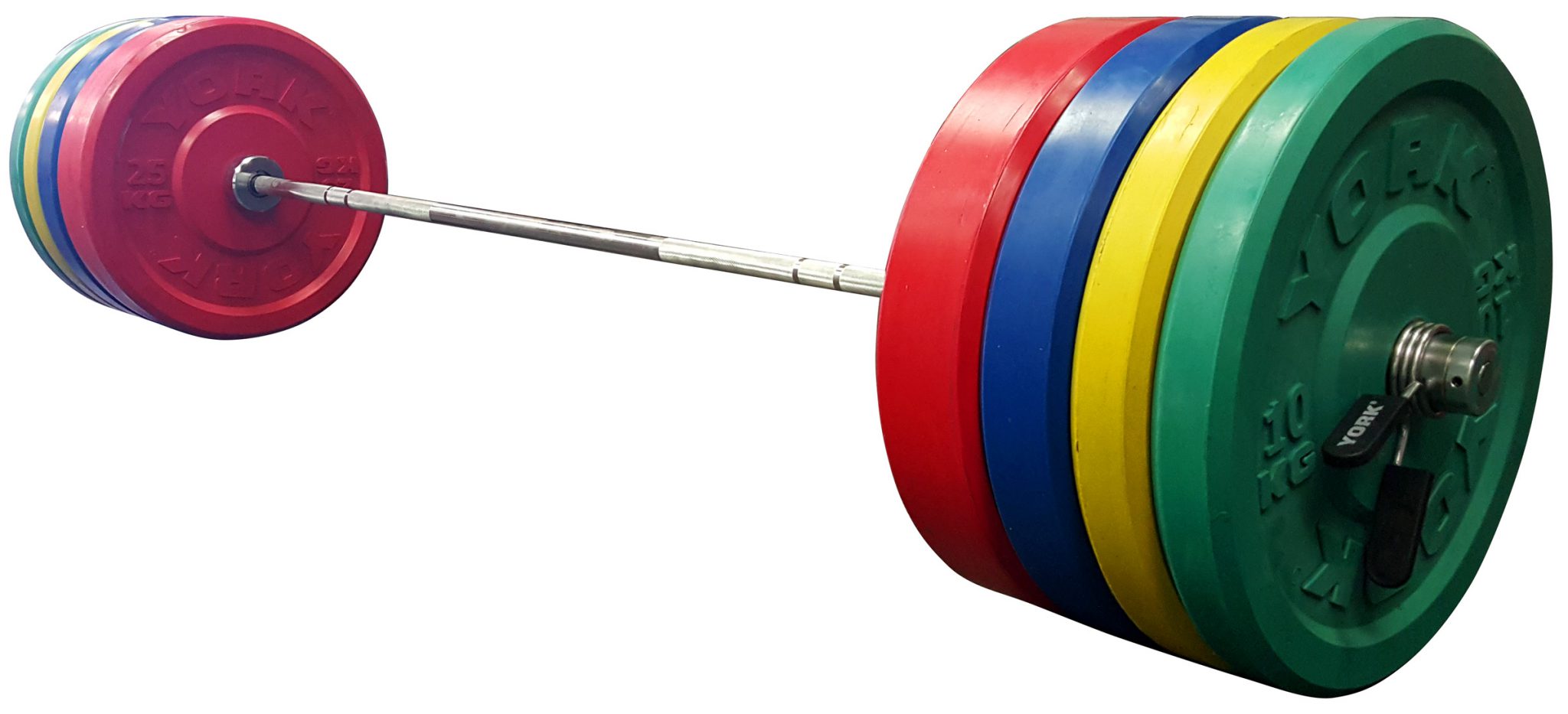 YORK USA Colored 160 kg Training Set (2 x 25, 20, 15, 10 kg). 32110, Pair Spring Collars - Black