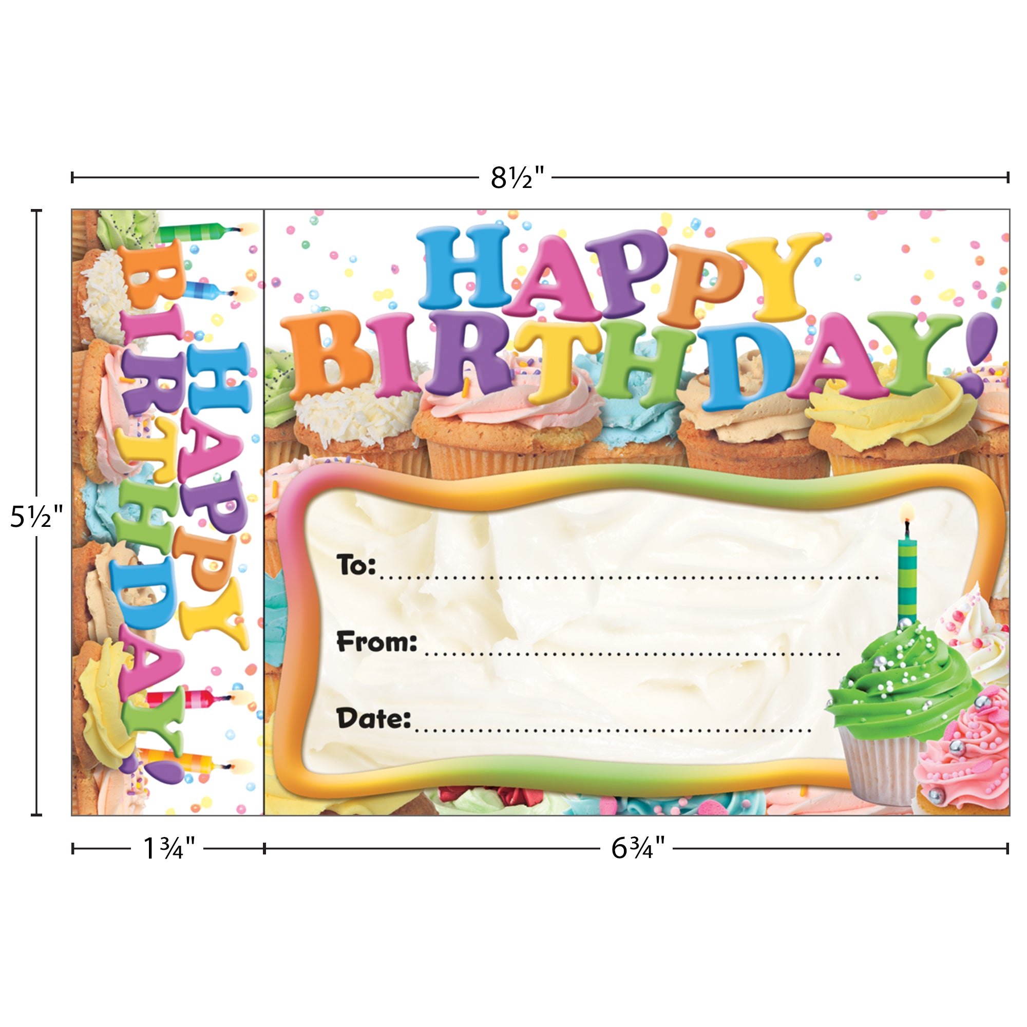 Happy Birthday Cupcakes Bookmark
