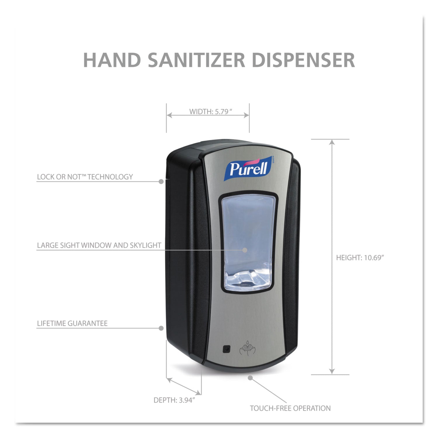 Ltx-12 Touch-Free Dispenser, 1,200 Ml, 5.75 X 4 X 10.5, Black