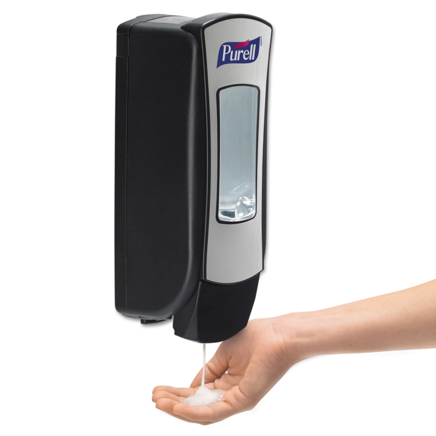 ADX-12 Dispenser, 1,200 mL, 4.5 x 4 x 11.25, Chrome/Black, 6/Carton