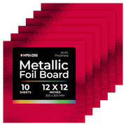Metallic Foil Board - 10 ct., 12"x12", Red