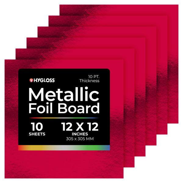 Metallic Foil Board - 10 ct., 12"x12", Red