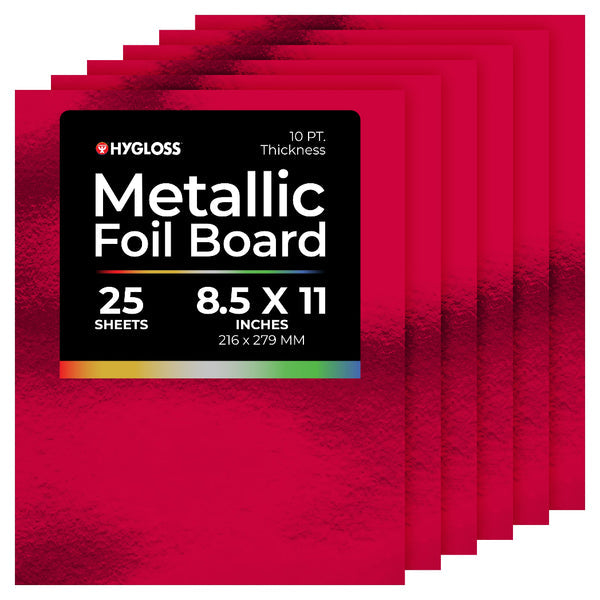 Metallic Foil Board - 25 ct., 8.5"x11", Red
