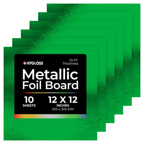 Metallic Foil Board - 10 ct., 12"x12", Green
