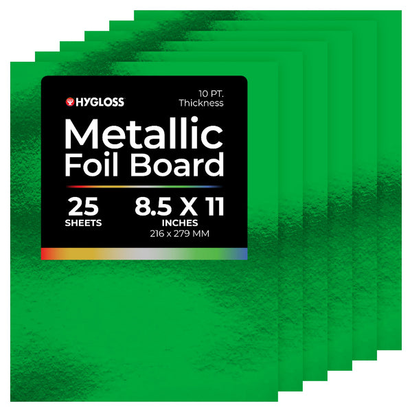 Metallic Foil Board - 25 ct., 8.5"x11", Green